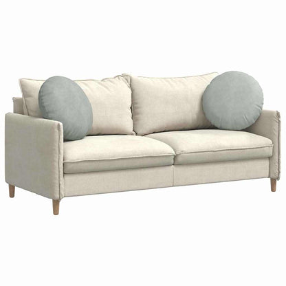 Sitzkissen 2 Stück Hellgrau Ø 50 x 19 cm Samt