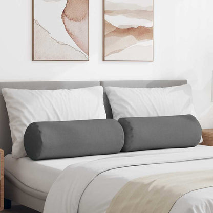 Bolsterkissen 2 Stück Dunkelgrau Ø 25 x 70 cm Stoff