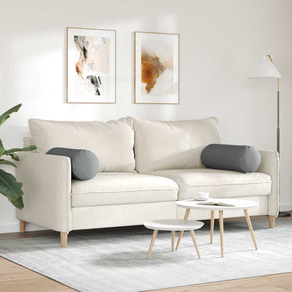 Bolsterkissen 2 Stück Dunkelgrau Ø 25 x 70 cm Stoff