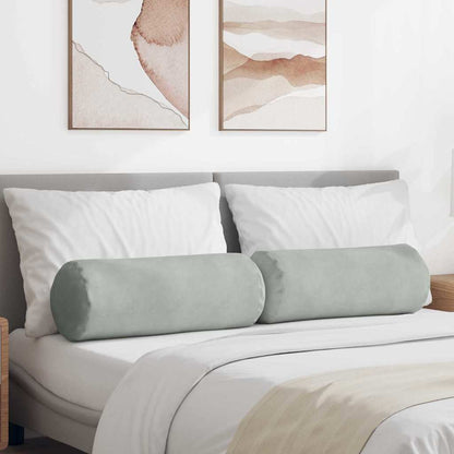 Bolsterkissen 2 Stück Hellgrau Ø 25 x 70 cm Cordstoff