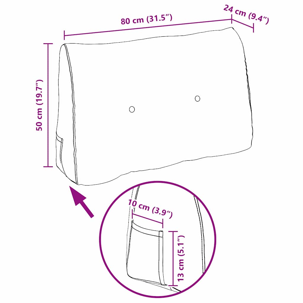 Rücken Kissen Dunkelgrün 80 x 24 x 50 cm Samt