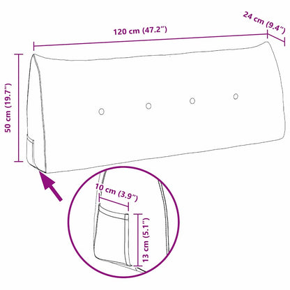 Rückenkissen Gelb 120 x 24 x 50 cm Samt