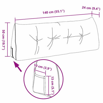 Rücken Kissen Rot 140 x 24 x 50 cm Stoff