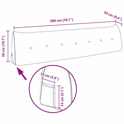 Rücken Kissen Hellgrün 200 x 24 x 50 cm Stoff