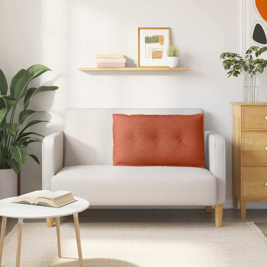 Rückenkissen Rot-Orange 80 x 50 cm Cordstoff