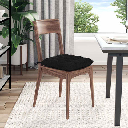 Sitzkissen 4 pcs Schwarz 40 x 40 x 6 cm Stoff