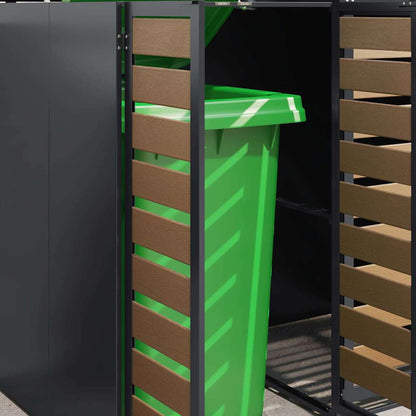 Wagenmüllbehälter für 4 Behälter 272 x 77,5 x 115,5 cm Stahl