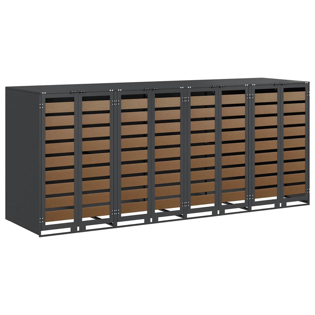 Wagenmüllbehälter für 4 Behälter 272 x 77,5 x 115,5 cm Stahl