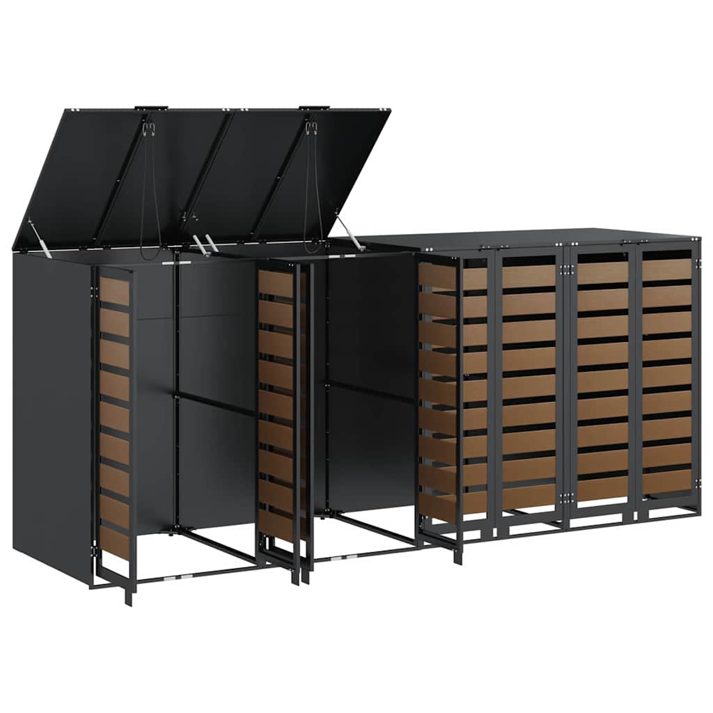 Wagenmüllbehälter für 4 Behälter 272 x 77,5 x 115,5 cm Stahl