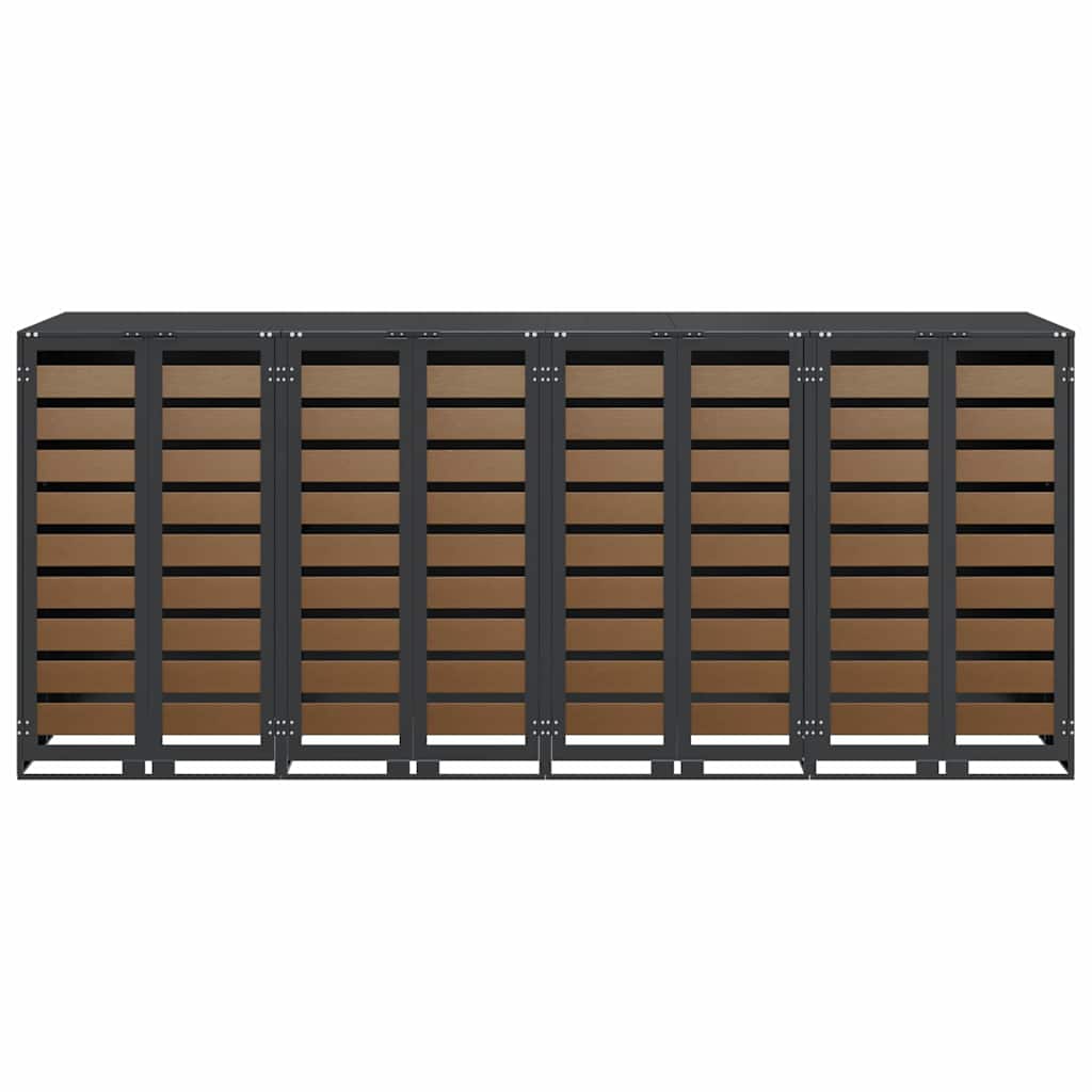Wagenmüllbehälter für 4 Behälter 272 x 77,5 x 115,5 cm Stahl