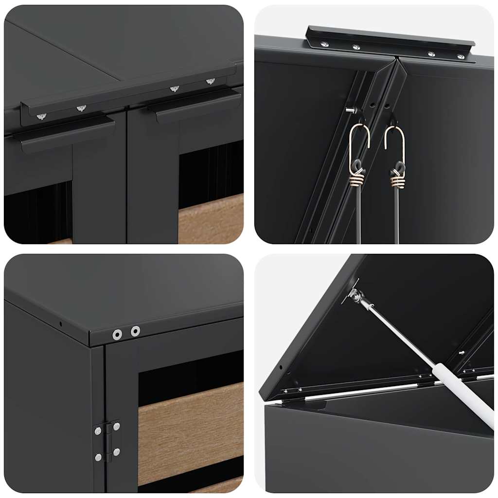 Wagenmüllbehälter für 6 Behälter 408 x 77,5 x 115,5 cm Stahl