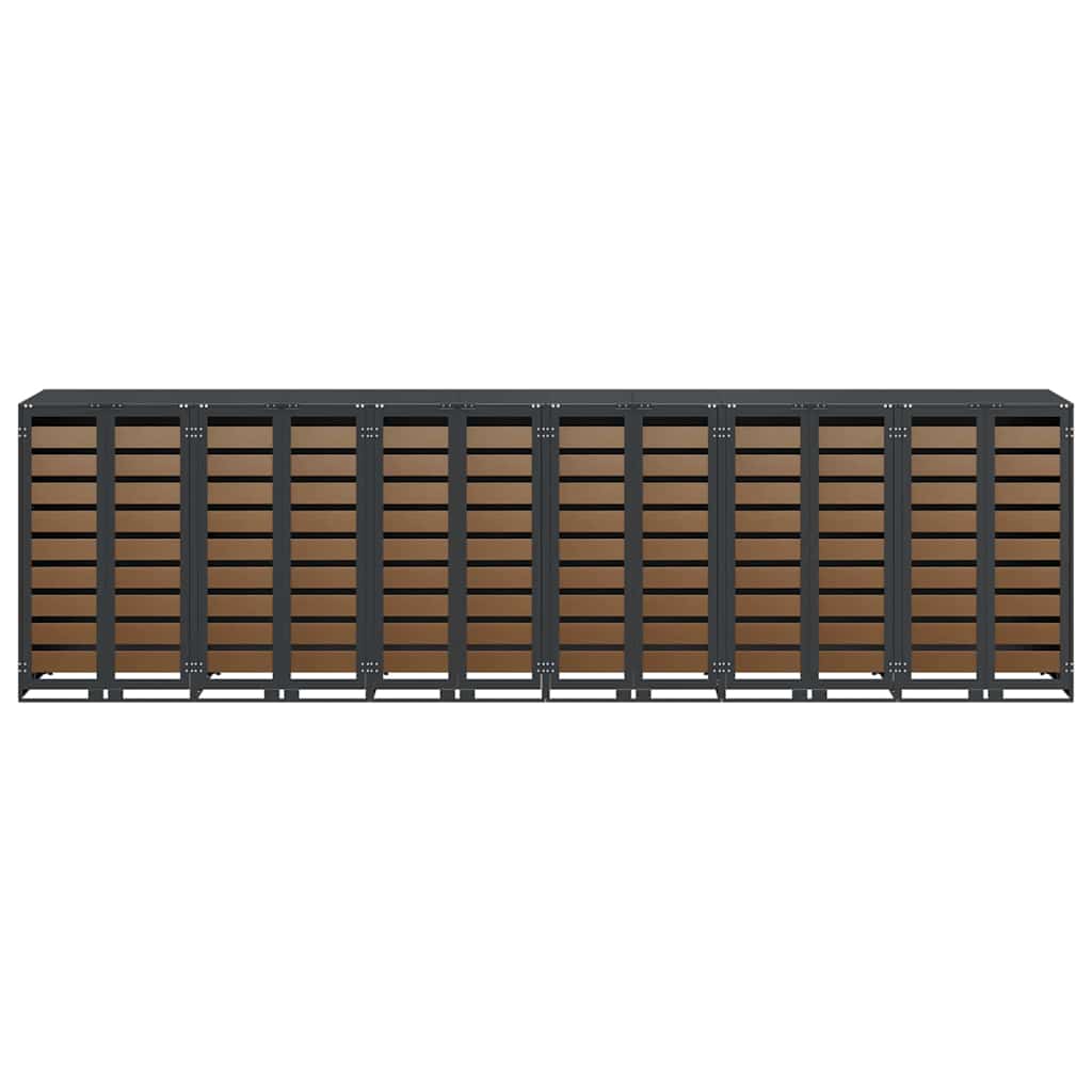 Wagenmüllbehälter für 6 Behälter 408 x 77,5 x 115,5 cm Stahl