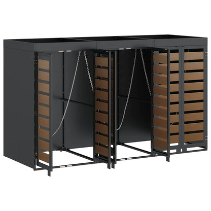 Wagenmüllbehälter für 3 Behälter 204 x 77,5 x 121,5 cm Stahl