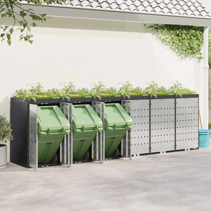 Wagenmüllbehälter für 6 Behälter 408 x 77,5 x 121,5 cm Stahl