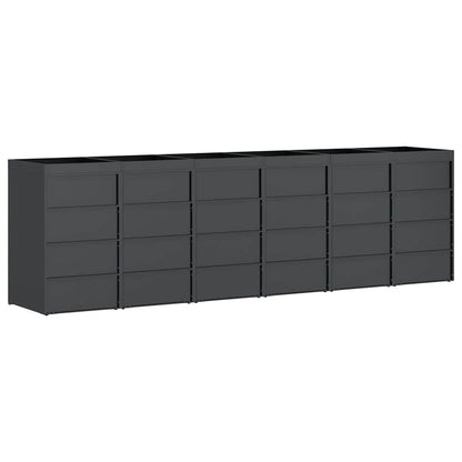 Wagenmüllbehälter für 6 Behälter 408 x 77,5 x 121,5 cm Stahl