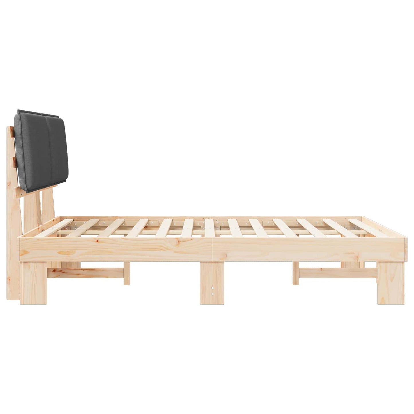 Bettgestell mit gepolstertem Kopfteil Dunkelgrau 160 x 200 cm