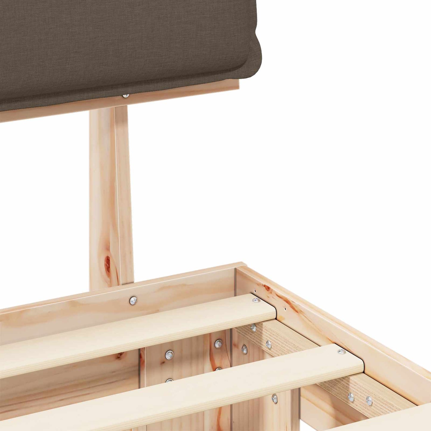 Bettgestell mit gepolstertem Kopfteil Taupe 140 x 200 cm