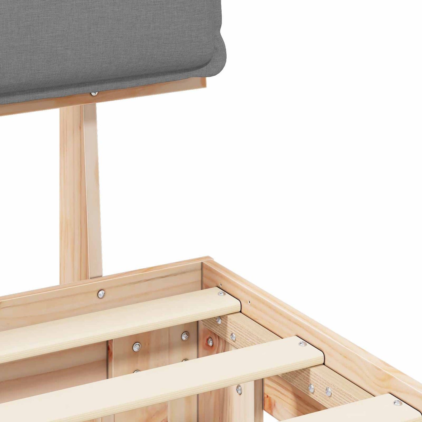 Bettgestell mit gepolstertem Kopfteil Hellgrau 120 x 200 cm