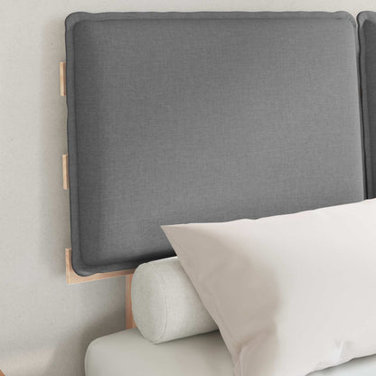 Bettgestell mit gepolstertem Kopfteil Hellgrau 120 x 200 cm