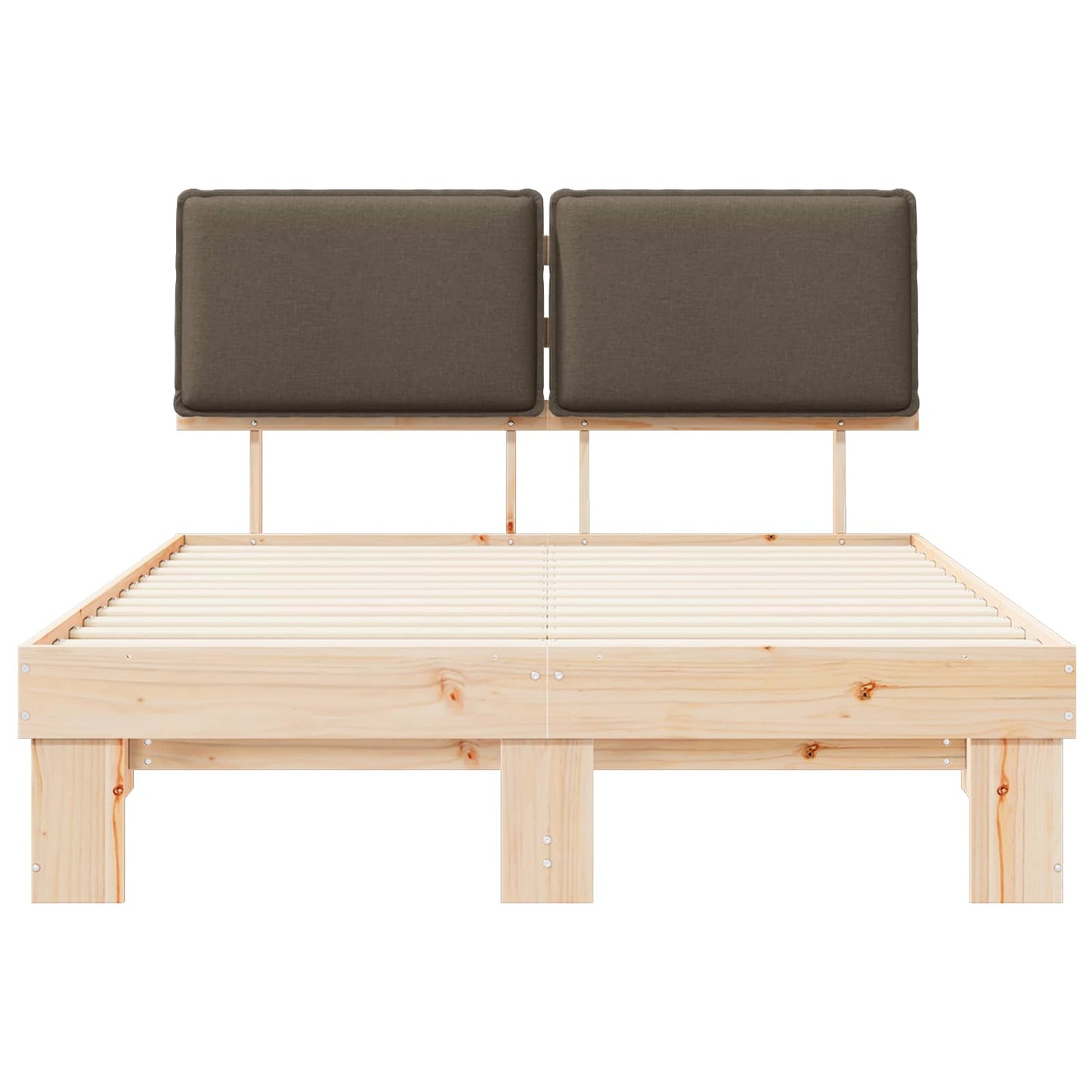 Bettgestell mit gepolstertem Kopfteil Taupe 140 x 190 cm