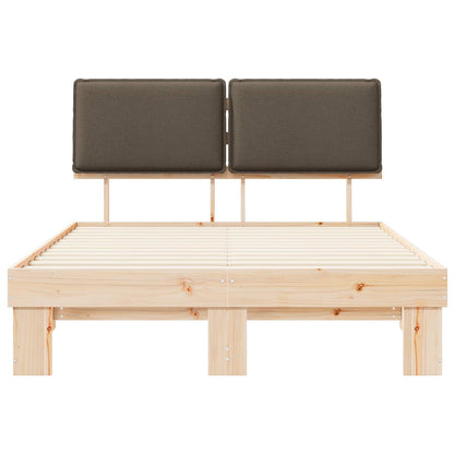 Bettgestell mit gepolstertem Kopfteil Taupe 140 x 190 cm