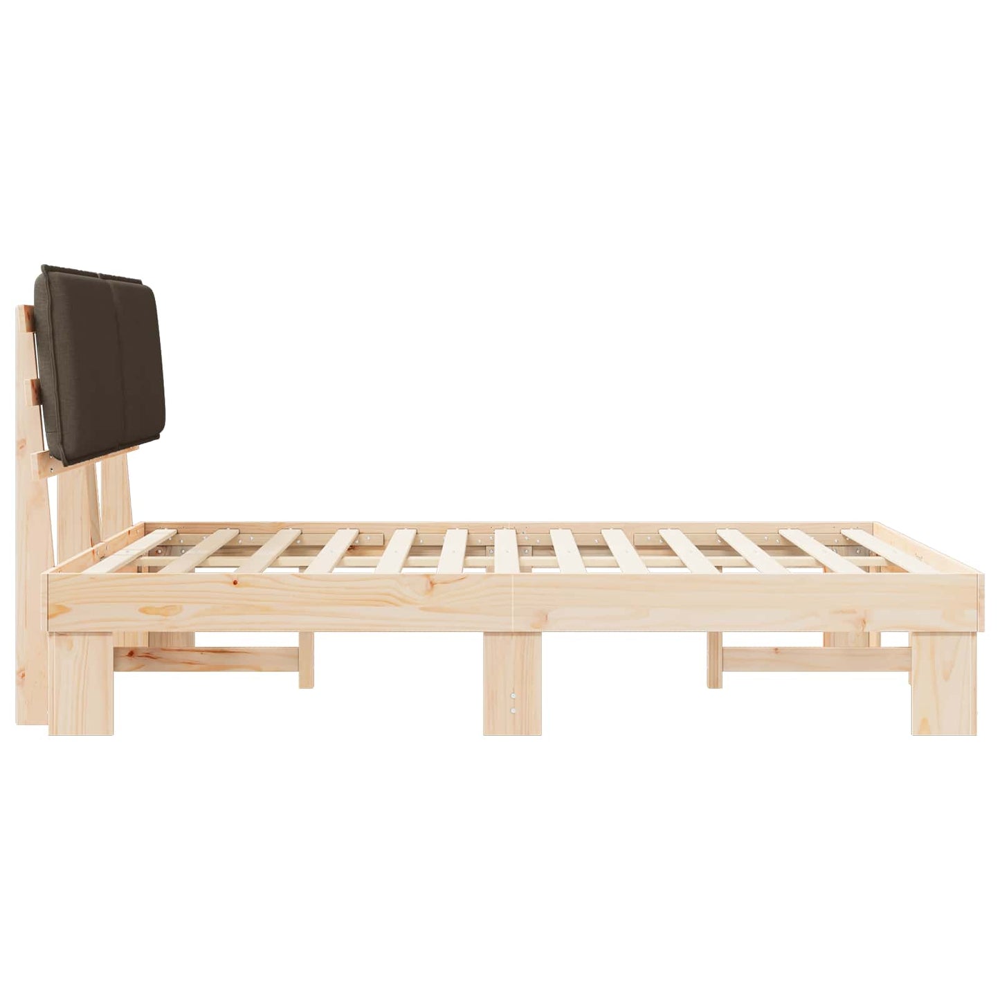 Bettgestell mit gepolstertem Kopfteil Taupe 135 x 190 cm