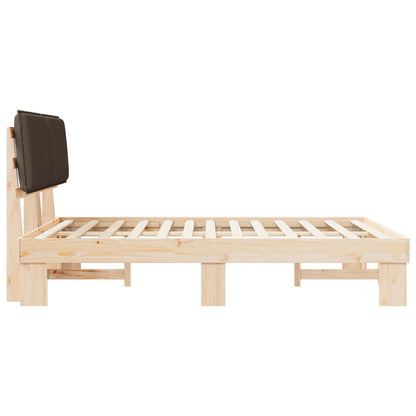 Bettgestell mit gepolstertem Kopfteil Taupe 135 x 190 cm