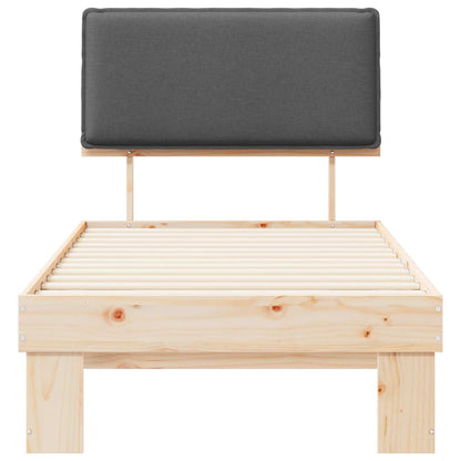 Bettgestell mit gepolstertem Kopfteil Dunkelgrau 80 x 200 cm
