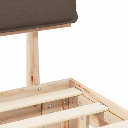 Bettgestell mit gepolstertem Kopfteil Taupe 80 x 200 cm