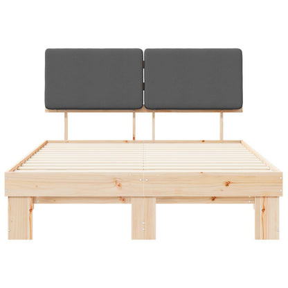 Bettgestell mit gepolstertem Kopfteil Dunkelgrau 160 x 200 cm