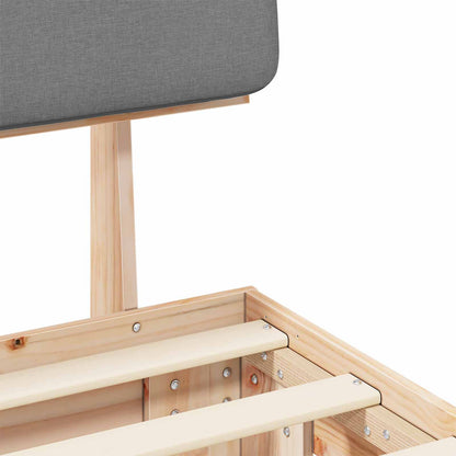 Bettgestell mit gepolstertem Kopfteil Hellgrau 150 x 200 cm