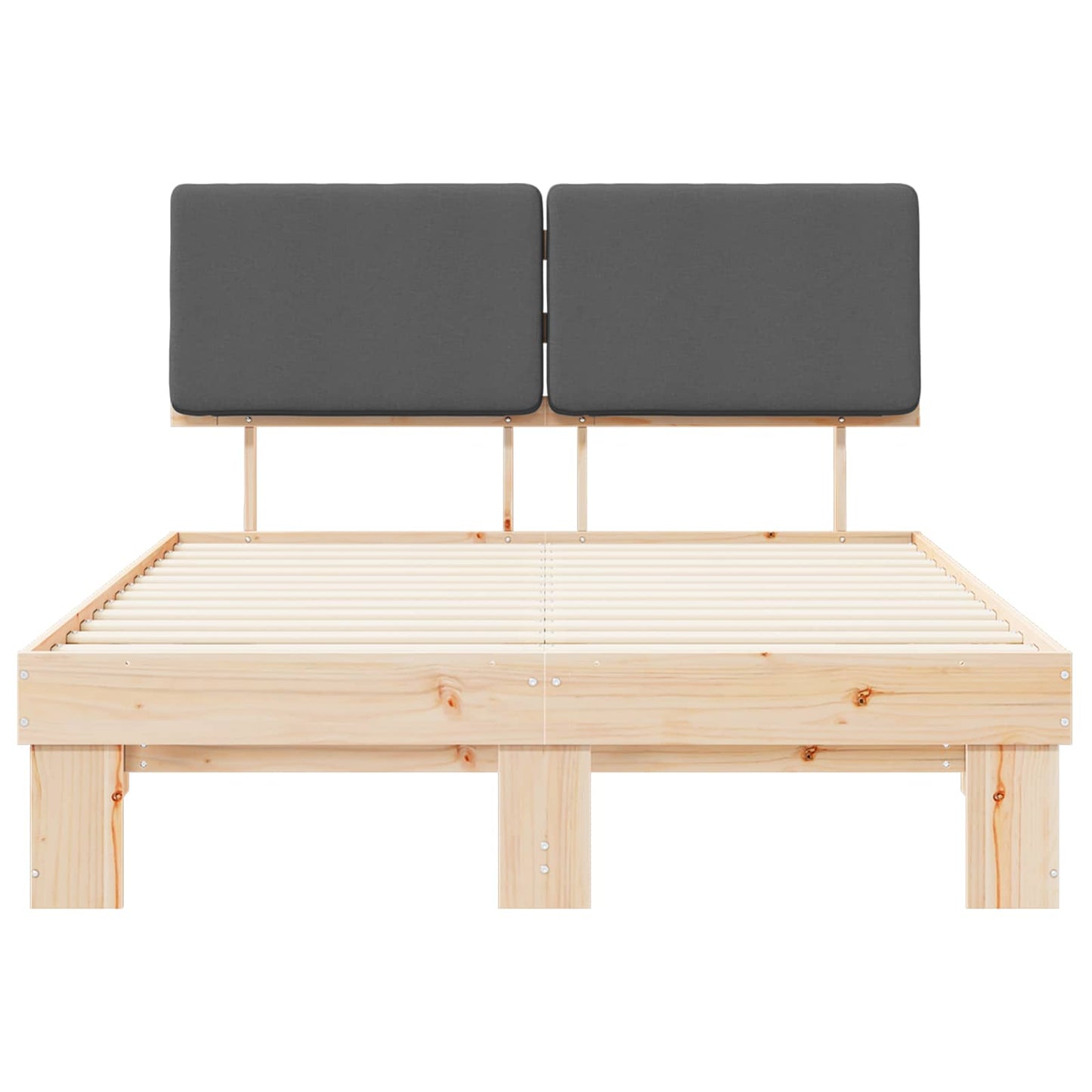Bettgestell mit gepolstertem Kopfteil Dunkelgrau 150 x 200 cm