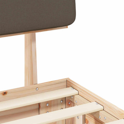 Bettgestell mit gepolstertem Kopfteil Taupe 150 x 200 cm