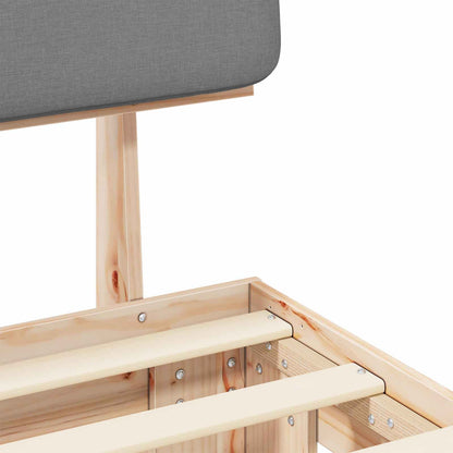 Bettgestell mit gepolstertem Kopfteil Hellgrau 100 x 200 cm