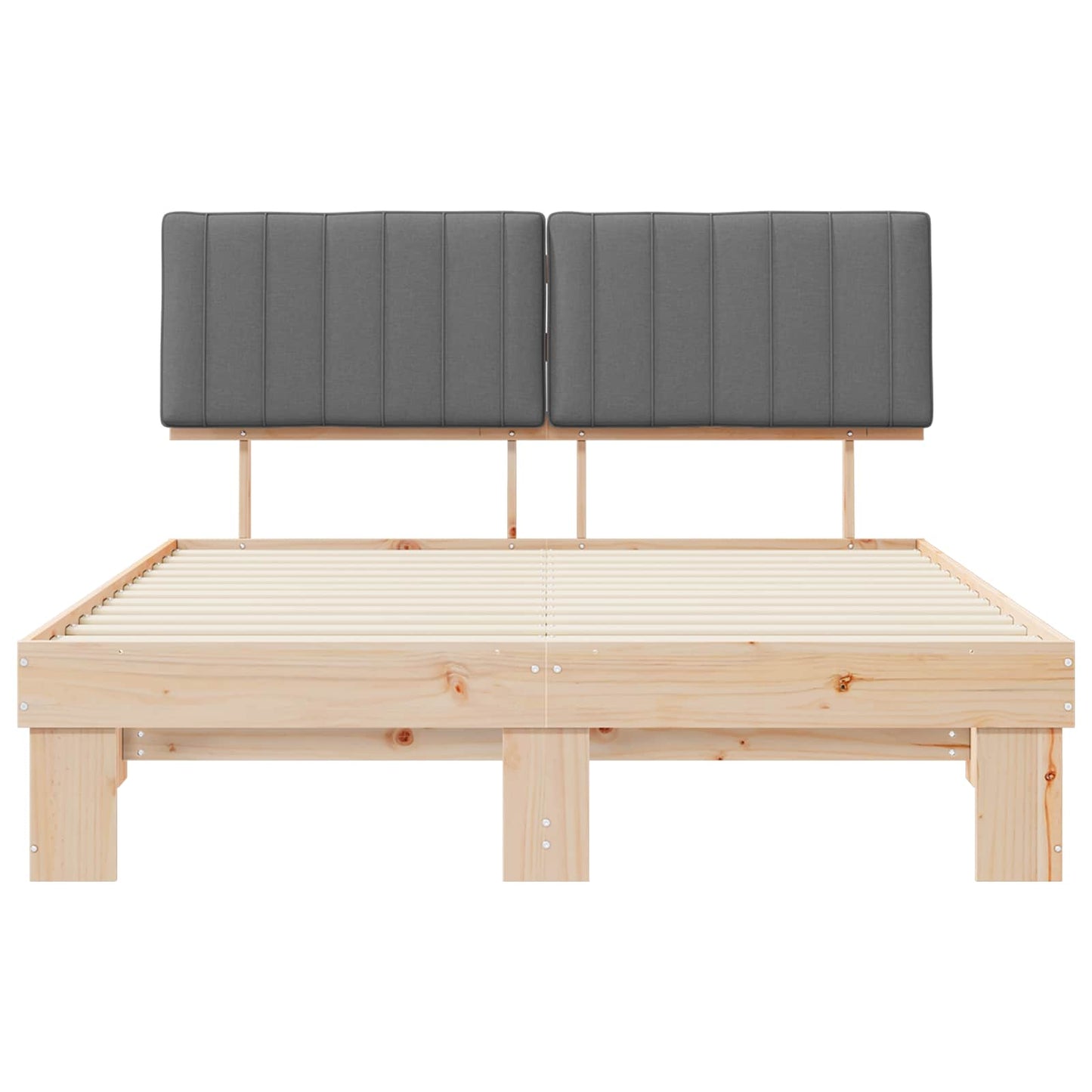 Bettgestell mit gepolstertem Kopfteil Hellgrau 160 x 200 cm