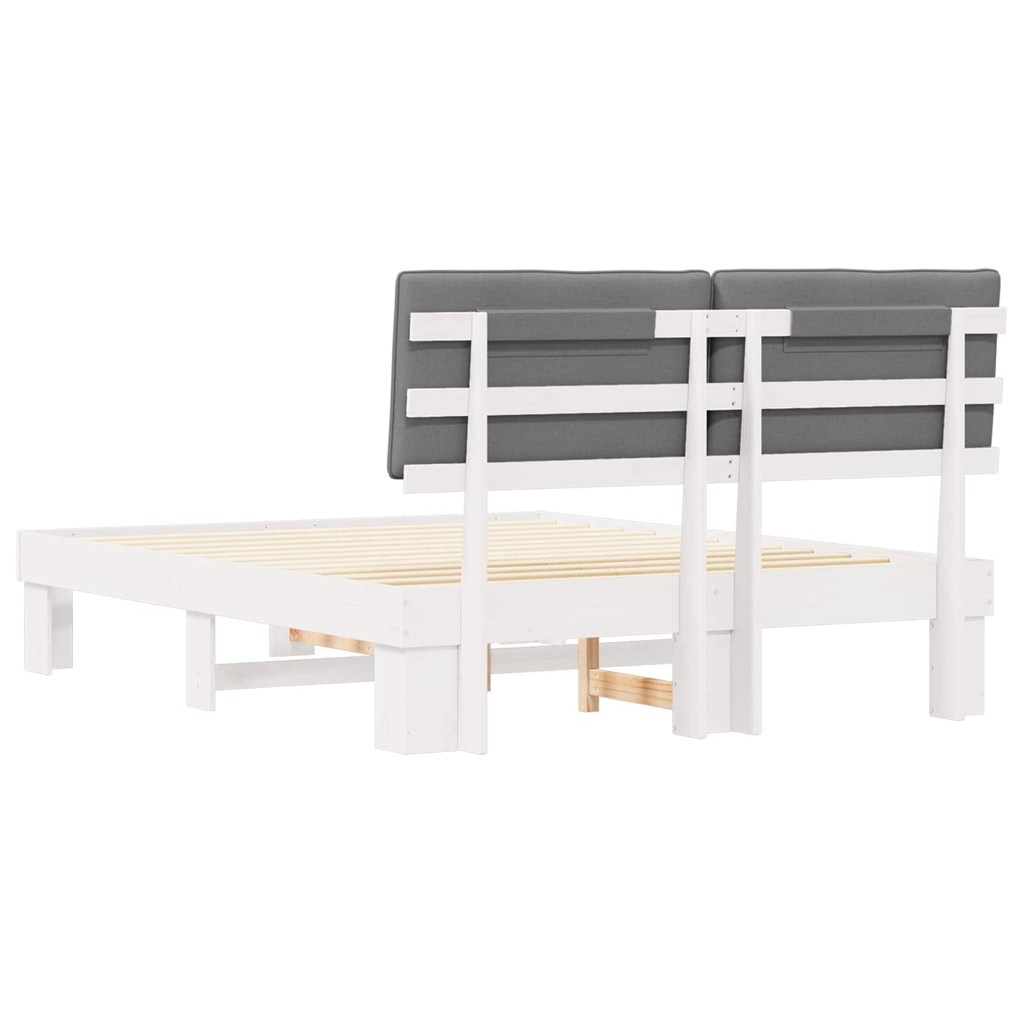 Bettgestell mit gepolstertem Kopfteil Hellgrau 150 x 200 cm