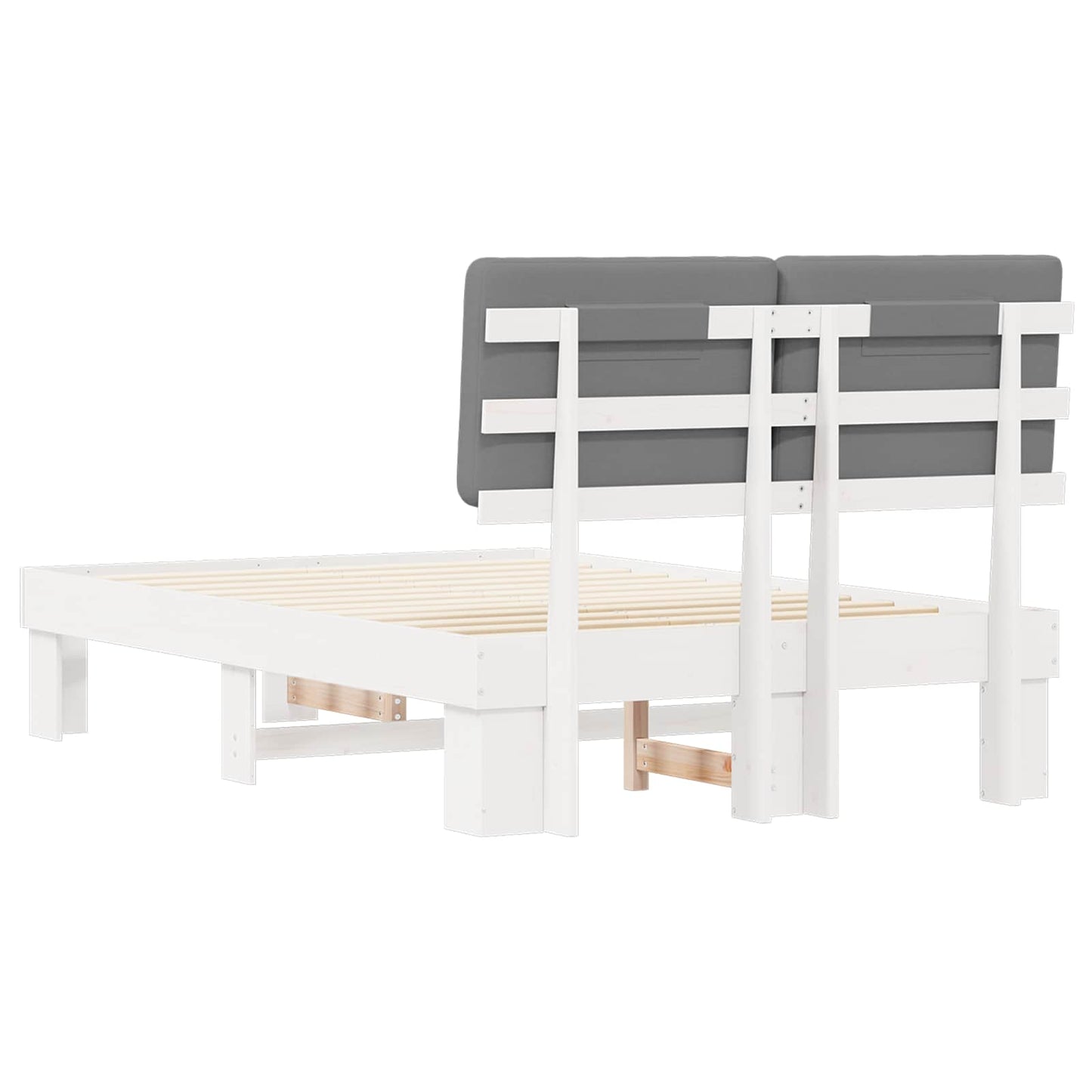 Bettgestell mit gepolstertem Kopfteil Hellgrau 120 x 200 cm