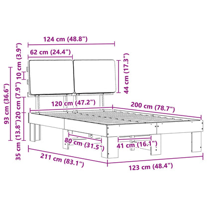 Bettgestell mit gepolstertem Kopfteil Hellgrau 120 x 200 cm