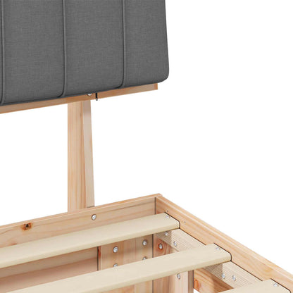 Bettgestell mit gepolstertem Kopfteil Hellgrau 140 x 190 cm