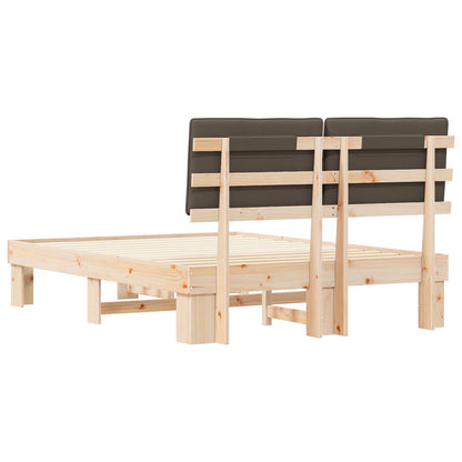 Bettgestell mit gepolstertem Kopfteil Taupe 140 x 190 cm