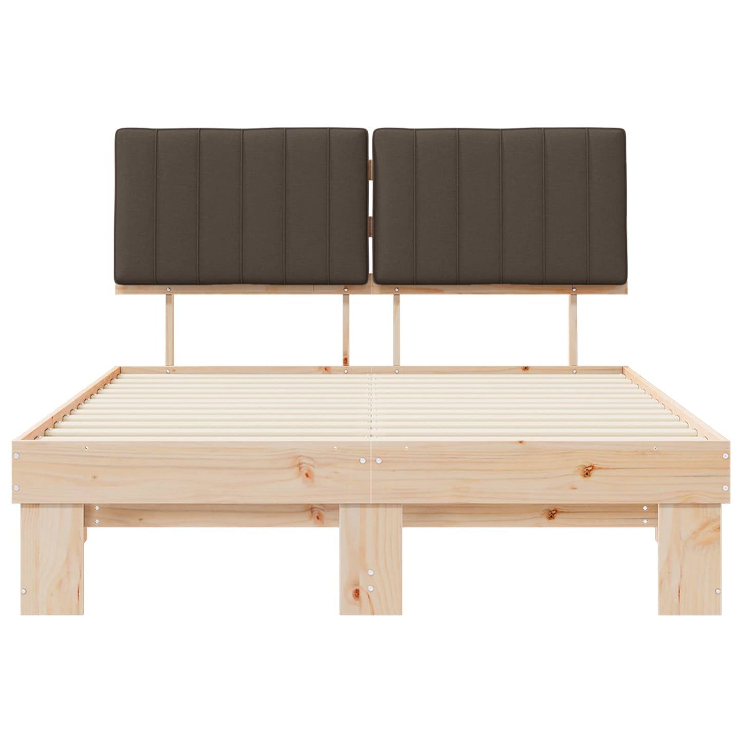 Bettgestell mit gepolstertem Kopfteil Taupe 140 x 190 cm