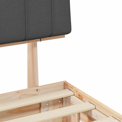 Bettgestell mit gepolstertem Kopfteil Dunkelgrau 120 x 190 cm