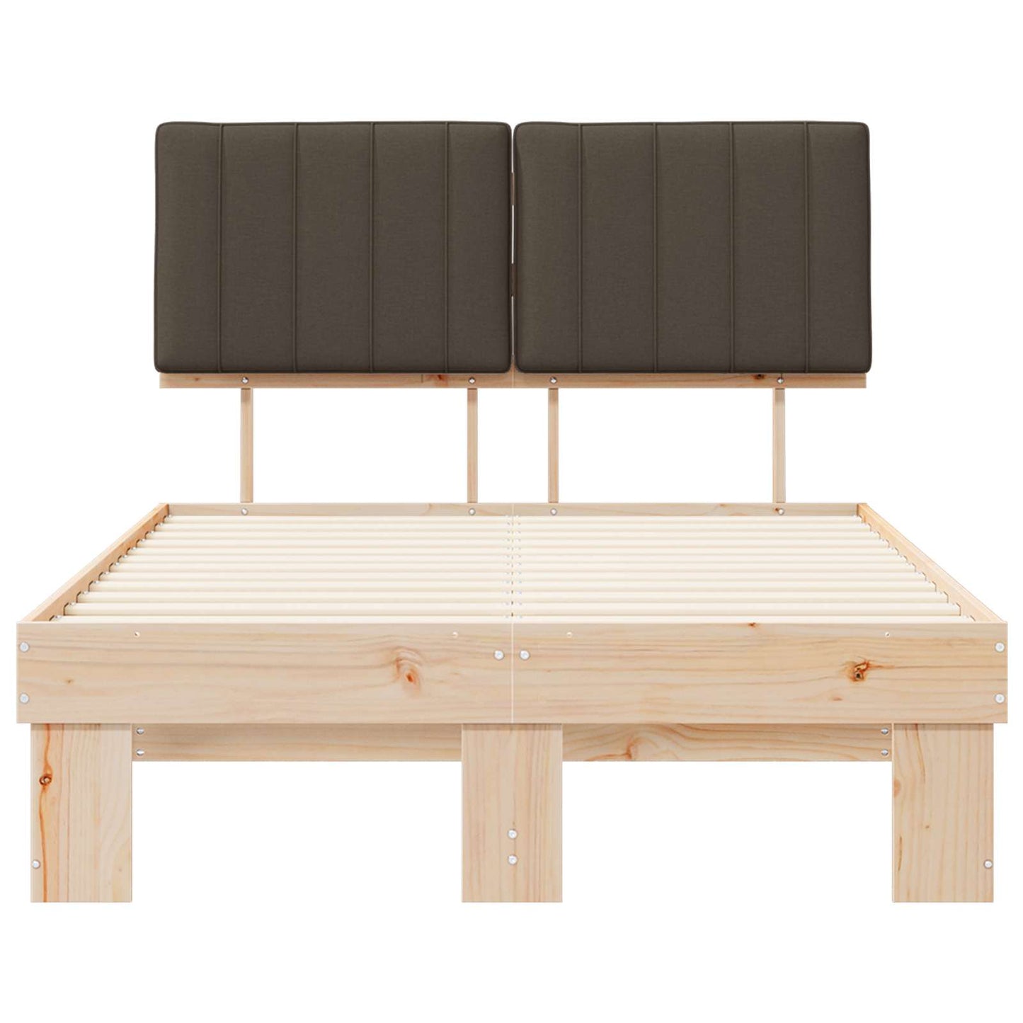 Bettgestell mit gepolstertem Kopfteil Taupe 120 x 190 cm