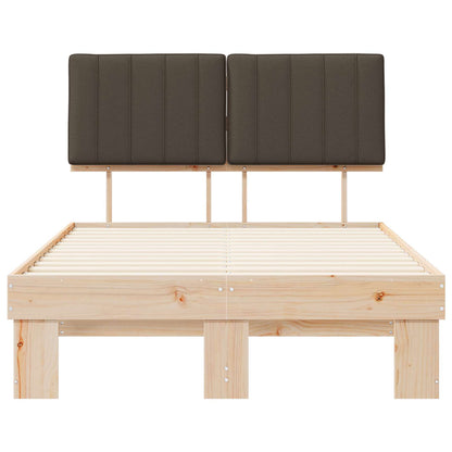 Bettgestell mit gepolstertem Kopfteil Taupe 120 x 190 cm