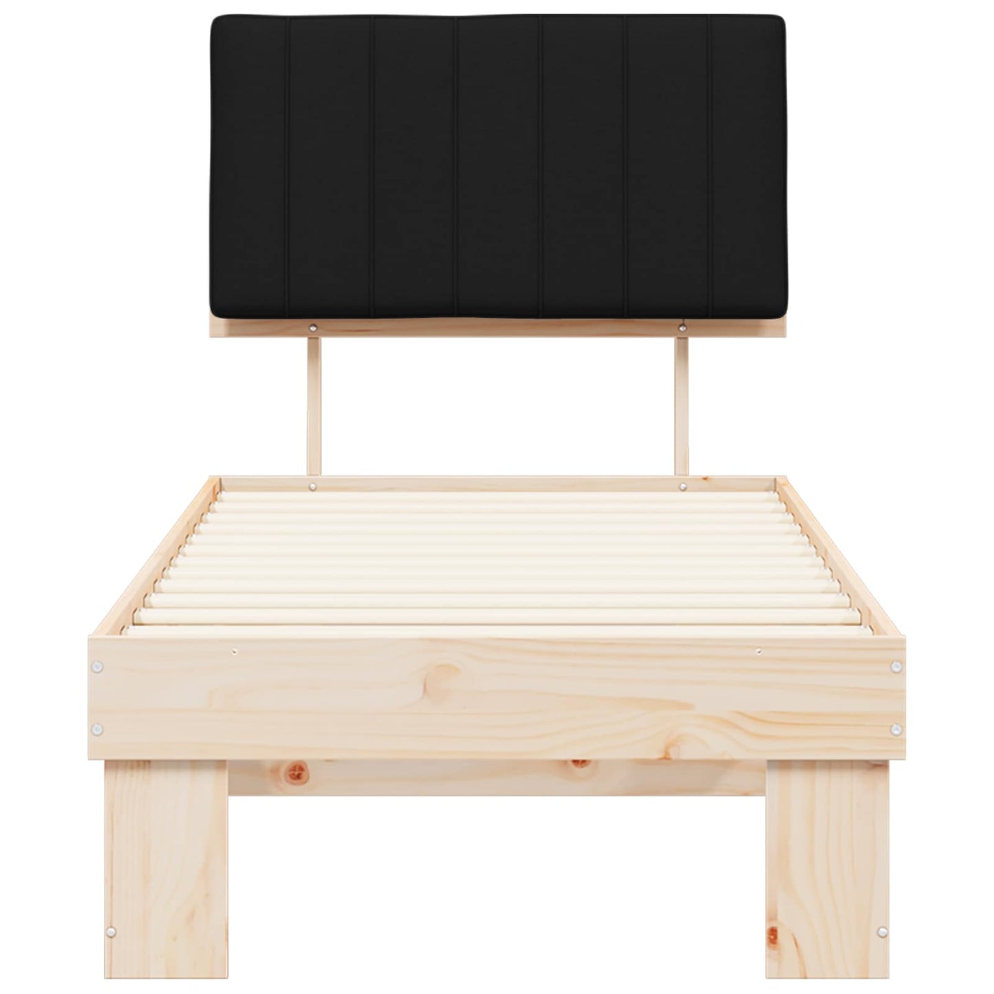 Bettgestell mit gepolstertem Kopfteil Schwarz 80 x 200 cm