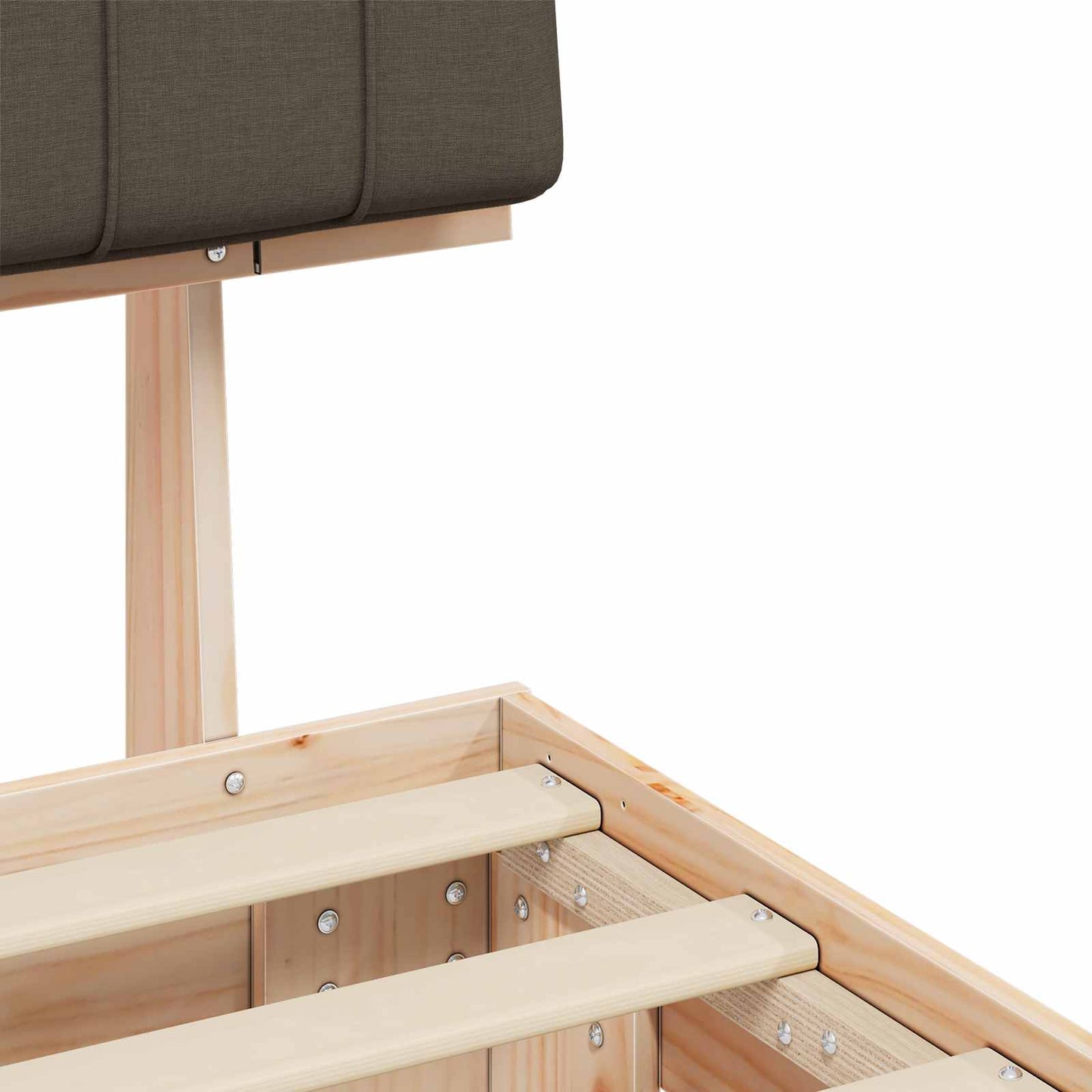 Bettgestell mit gepolstertem Kopfteil Taupe 80 x 200 cm