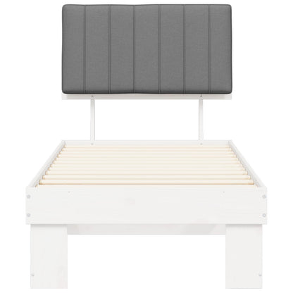Bettgestell mit gepolstertem Kopfteil Hellgrau 80 x 200 cm