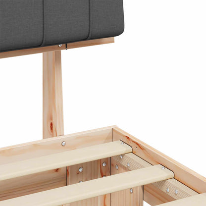 Bettgestell mit gepolstertem Kopfteil Dunkelgrau 90 x 190 cm