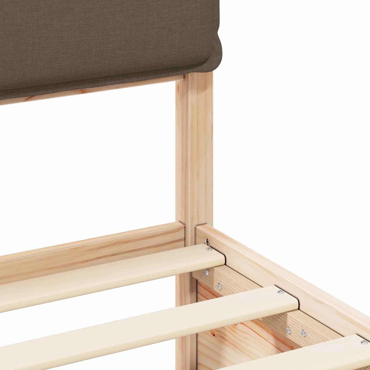 Bettgestell mit gepolstertem Kopfteil Taupe 100 x 200 cm