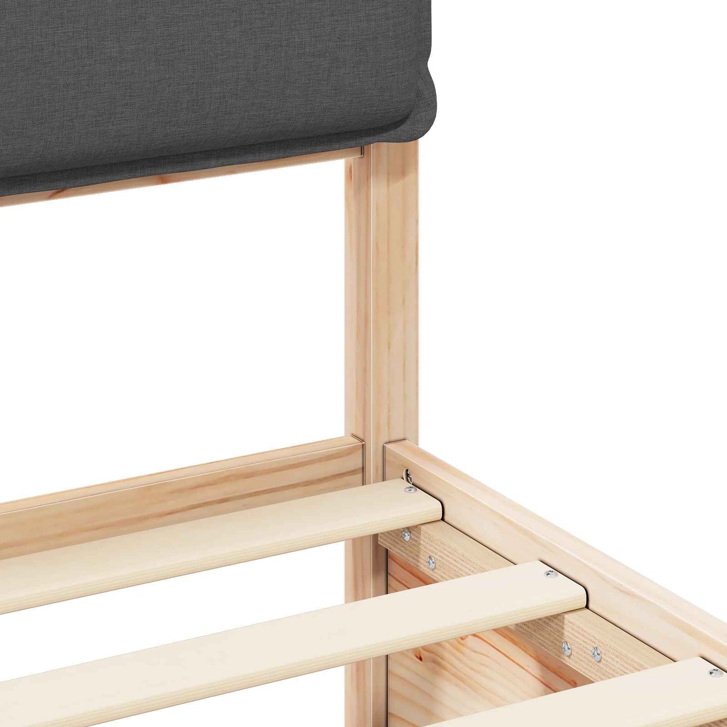 Bettgestell mit gepolstertem Kopfteil Dunkelgrau 90 x 200 cm